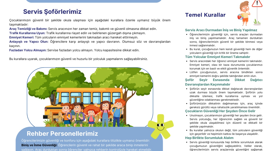 Veli-Öğrenci-Şoför-Rehber Personel Bilgilendirme Kılavuzu Yayımlandı